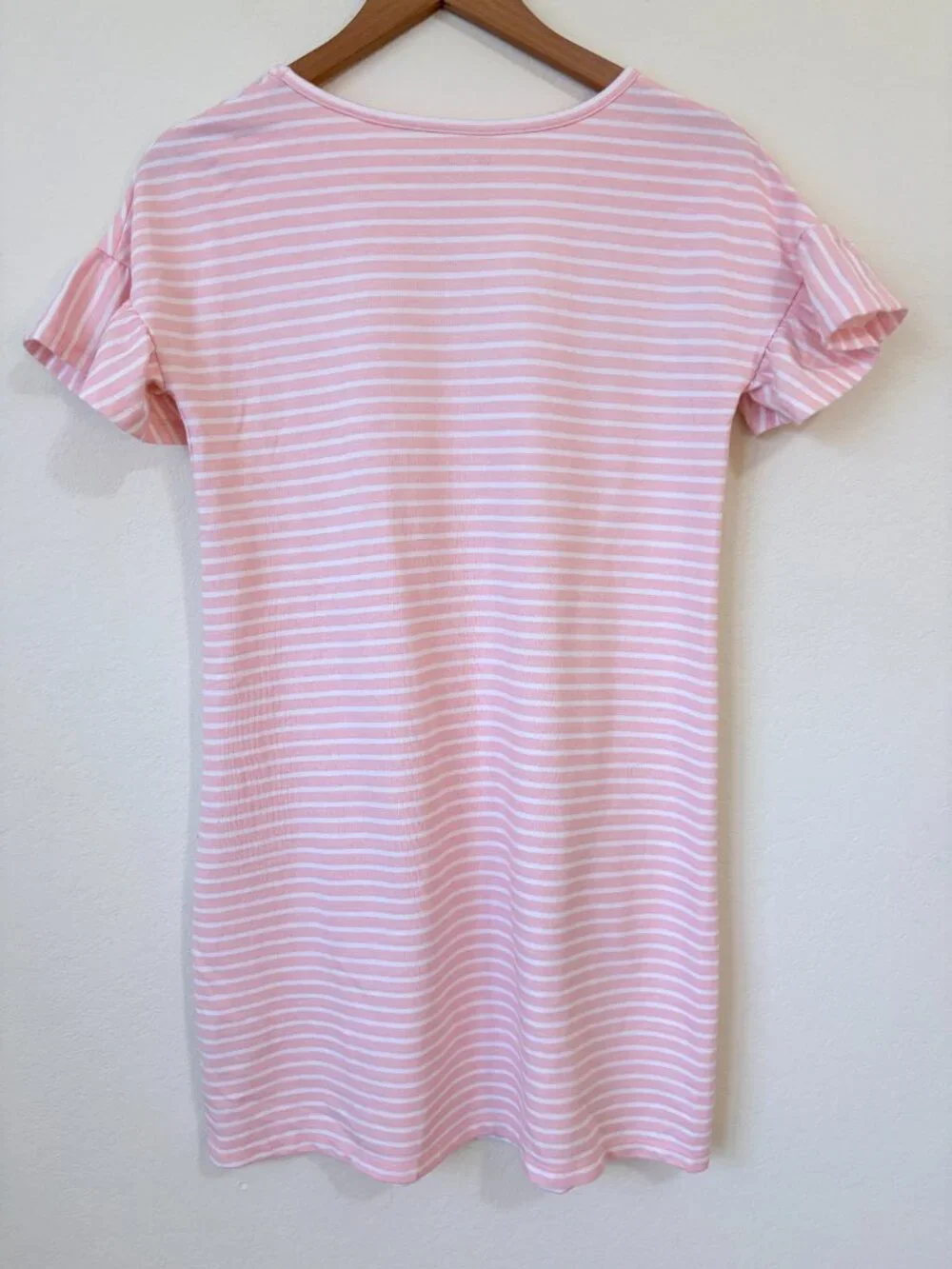 Cat Jack Dress Girls XL Pink Striped Bunny Pocket Detail Easter T-Shirt Dress